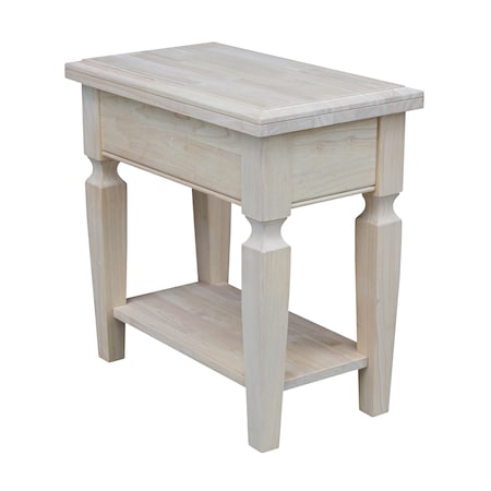International Concepts Rectangle Vista Side Table, 24 W, 14 L, 24 in H, Wood, Unfinished OT-15E2